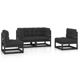 NNEVL 4 Piece Garden Lounge Set with Cushions Solid Pinewood