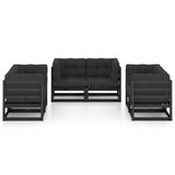 NNEVL 6 Piece Garden Lounge Set with Cushions Solid Pinewood