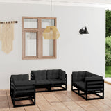 NNEVL 6 Piece Garden Lounge Set with Cushions Solid Pinewood