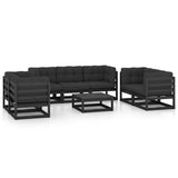 NNEVL 8 Piece Garden Lounge Set with Cushions Solid Pinewood