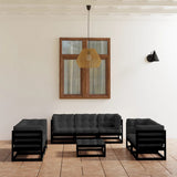 NNEVL 8 Piece Garden Lounge Set with Cushions Solid Pinewood