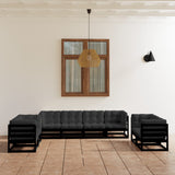 NNEVL 8 Piece Garden Lounge Set with Cushions Solid Pinewood