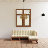 NNEVL 4 Piece Garden Lounge Set with Cushions Solid Pinewood