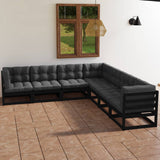 NNEVL 7 Piece Garden Lounge Set with Cushions Solid Pinewood
