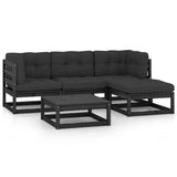 NNEVL 5 Piece Garden Lounge Set with Cushions Solid Pinewood
