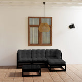 NNEVL 5 Piece Garden Lounge Set with Cushions Solid Pinewood