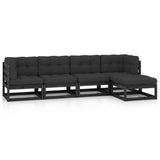 NNEVL 5 Piece Garden Lounge Set with Cushions Solid Pinewood
