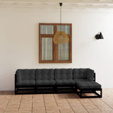 NNEVL 5 Piece Garden Lounge Set with Cushions Solid Pinewood