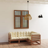NNEVL 4 Piece Garden Lounge Set with Cushions Solid Pinewood