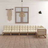 NNEVL 6 Piece Garden Lounge Set with Cushions Solid Pinewood