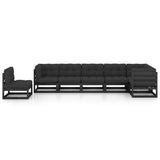 NNEVL 7 Piece Garden Lounge Set with Cushions Solid Pinewood