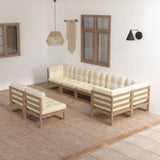 NNEVL 8 Piece Garden Lounge Set with Cushions Solid Pinewood