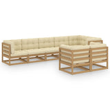 NNEVL 8 Piece Garden Lounge Set with Cushions Solid Pinewood