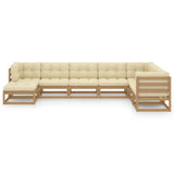 NNEVL 8 Piece Garden Lounge Set with Cushions Solid Pinewood
