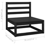 NNEVL 6 Piece Garden Lounge Set with Cushions Black Solid Pinewood