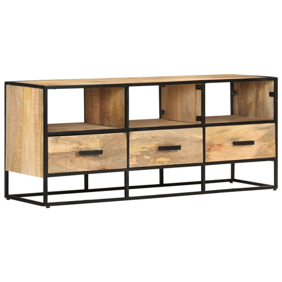 NNEVL TV Cabinet 110x30x45 cm Rough Mango Wood
