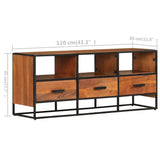 NNEVL TV Cabinet 110x30x45 cm Solid Acacia Wood