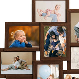NNEVL Collage Photo Frame for Picture 10 pcs 13x18 cm Dark Brown MDF