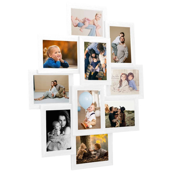 NNEVL Collage Photo Frame for Picture 10 pcs 10x15 cm White MDF