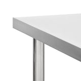 NNEVL Kitchen Work Table with Wheels 100x60x85 cm Stainless Steel