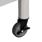 NNEVL Kitchen Work Table with Wheels 100x60x85 cm Stainless Steel