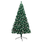 NNEVL Artificial Half Christmas Tree with LED&Stand Green 120 cm PVC