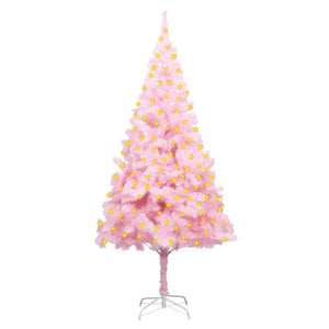 NNEVL Artificial Christmas Tree with LEDs&Stand Pink 180 cm PVC