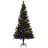 NNEVL Artificial Christmas Tree with LEDs&Stand Black 150 cm PVC