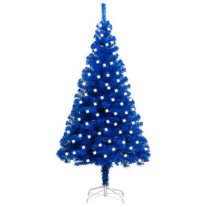 NNEVL Artificial Christmas Tree with LEDs&Stand Blue 120 cm PVC