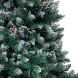 NNEVL Artificial Christmas Tree LEDs&Pine Cones&White Snow 150 cm