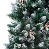 NNEVL Artificial Christmas Tree LEDs&Pine Cones&White Snow 180 cm