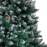 NNEVL Artificial Christmas Tree LEDs&Pine Cones&White Snow 180 cm