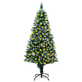 NNEVL Artificial Christmas Tree LEDs&Pine Cones&White Snow 240 cm