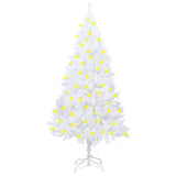 NNEVL Artificial Christmas Tree with LEDs&Thick Branches White 180 cm