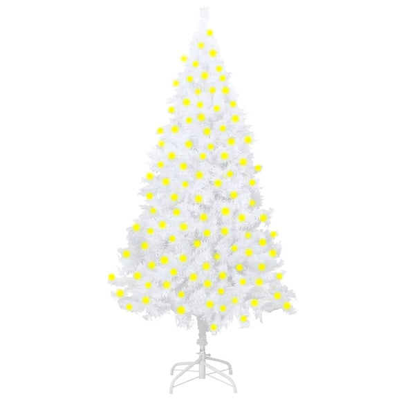 NNEVL Artificial Christmas Tree with LEDs&Thick Branches White 210 cm