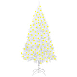 NNEVL Artificial Christmas Tree with LEDs&Thick Branches White 210 cm