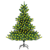 NNEVL Nordmann Fir Artificial Christmas Tree with LEDs Green 240 cm