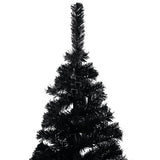 NNEVL Artificial Christmas Tree with LEDs&Ball Set Black 210 cm PVC