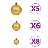 NNEVL Artificial Christmas Tree with LEDs&Ball Set Red 120 cm PVC