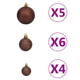NNEVL Artificial Christmas Tree with LEDs&Ball Set Red 120 cm PVC