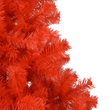 NNEVL Artificial Christmas Tree with LEDs&Ball Set Red 210 cm PVC