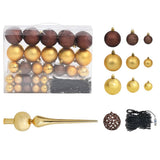 NNEVL Artificial Christmas Tree with LEDs&Ball Set Red 210 cm PVC