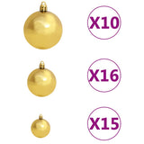 NNEVL Artificial Christmas Tree with LEDs&Ball Set Red 210 cm PVC