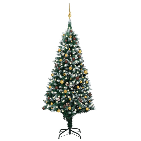 NNEVL Artificial Christmas Tree with LEDs&Ball Set&Pinecones 240 cm