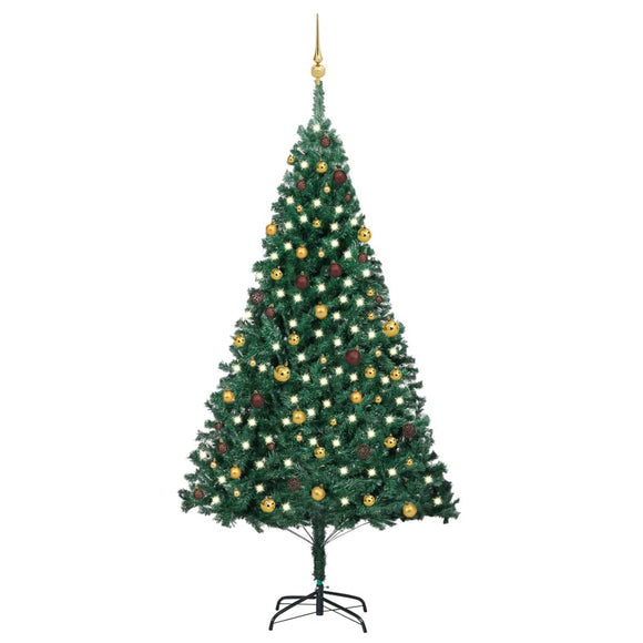NNEVL Artificial Christmas Tree with LEDs&Ball Set Green 240 cm