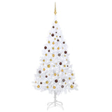 NNEVL Artificial Christmas Tree with LEDs&Ball Set White 210 cm PVC