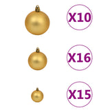 NNEVL Artificial Christmas Tree with LEDs&Ball Set 210 cm Green