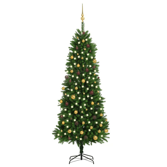 NNEVL Artificial Christmas Tree with LEDs&Ball Set 240 cm Green