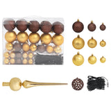 NNEVL Nordmann Fir Artificial Christmas Tree LED&Ball Set Green 210cm