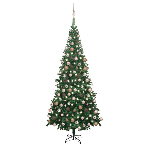 NNEVL Artificial Pre-lit Christmas Tree with Ball Set L 240 cm Green